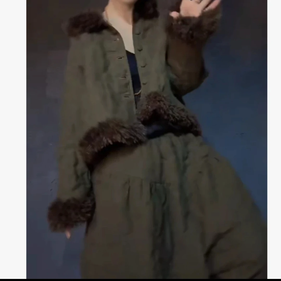 冬季套装宽松上衣萝卜裤时尚潮流百搭毛毛拼接精品女装