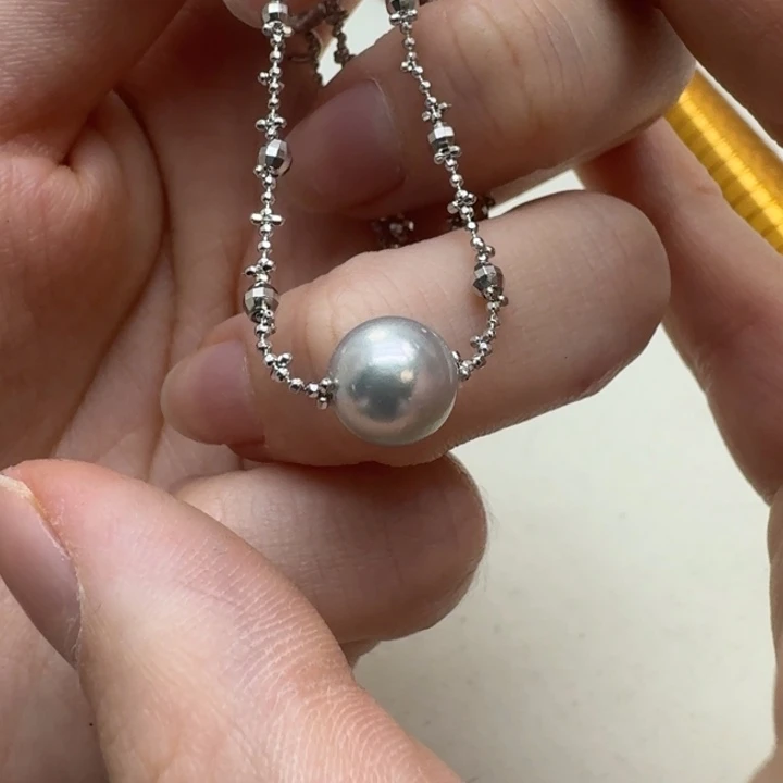 银S925镶嵌海水珍珠颈饰