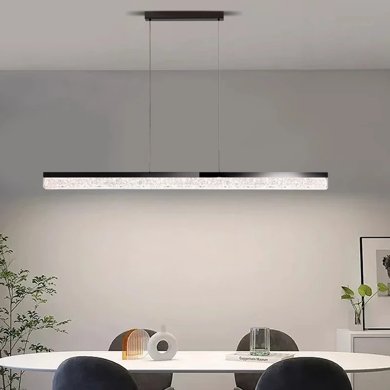 电镀意式极简餐厅吊灯吧台灯现代简约高端餐桌一字长条灯具