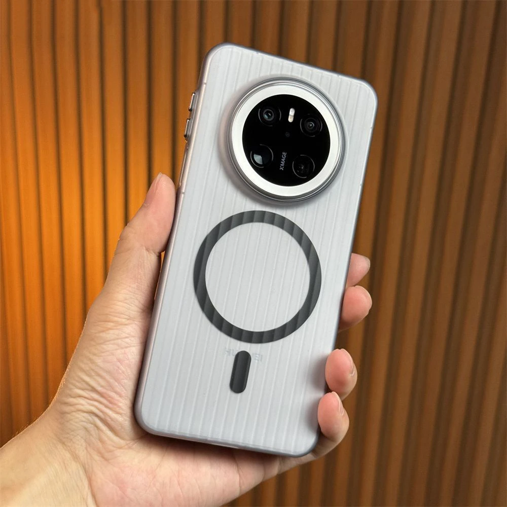 适用华为mate70pro磁吸手机壳瓦楞mate70/60磨砂透明防摔简约硬壳