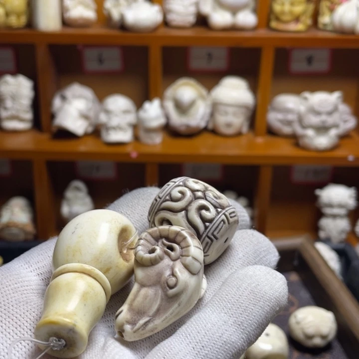 绒***非金属皮质配饰鹿角雕刻微瑕不退换