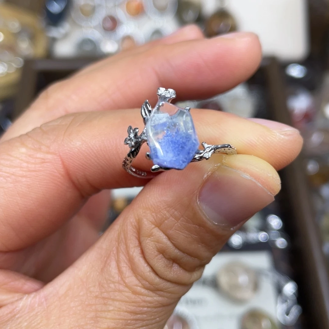 【闪购商品】银S925镶嵌珠宝半成品水晶戒指