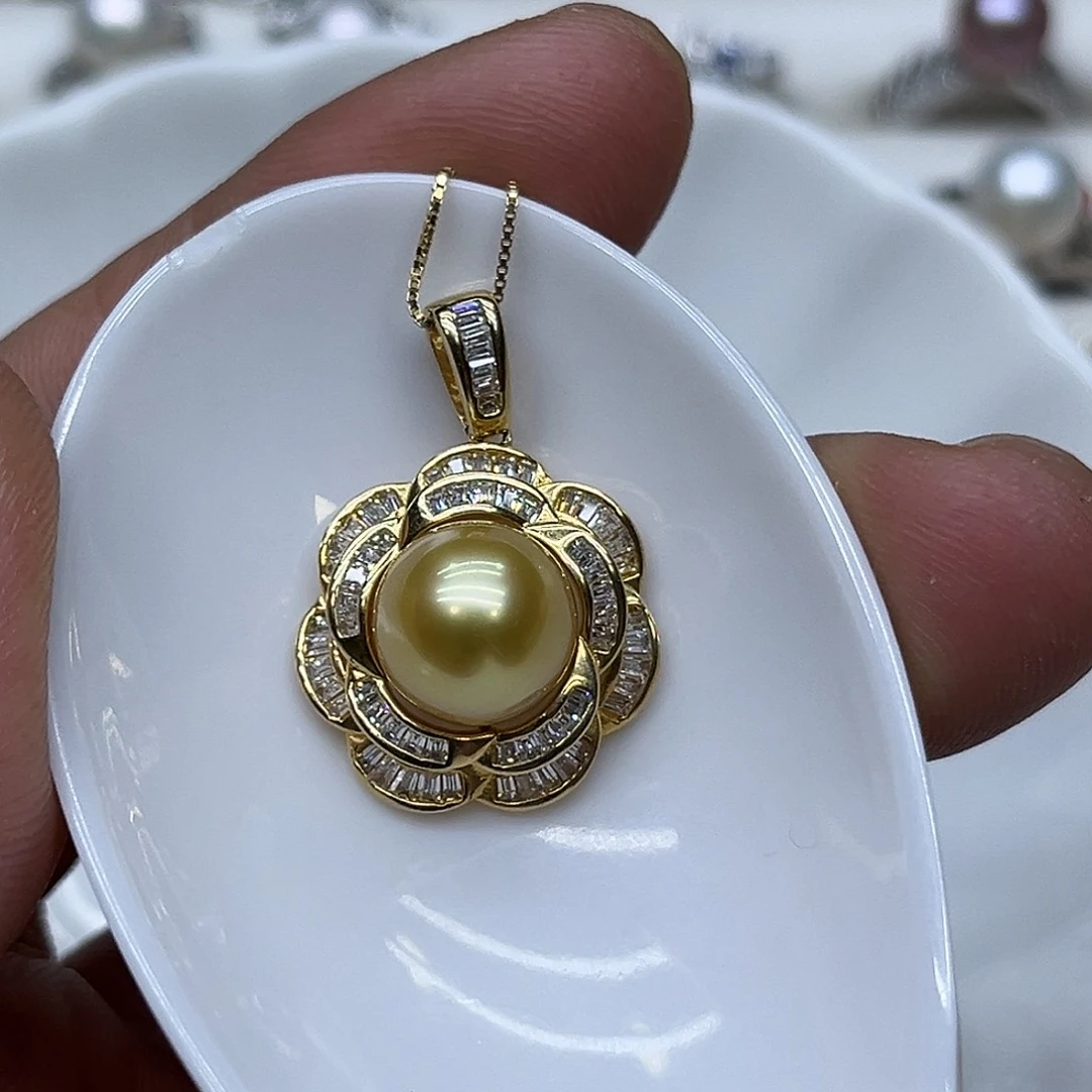 银S925镶嵌颈饰海水珍珠