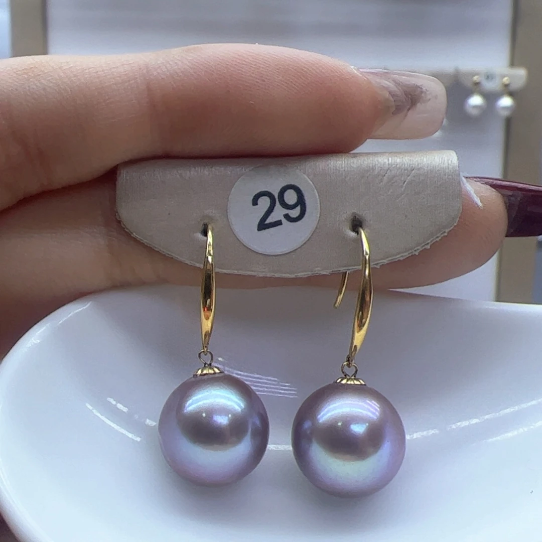 淡水珍珠耳饰18K金镶嵌