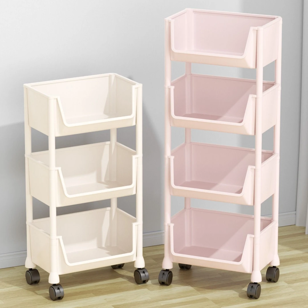 收纳置物架落地多层小推车学生书房宿舍卧室床头零食杂物收纳架子