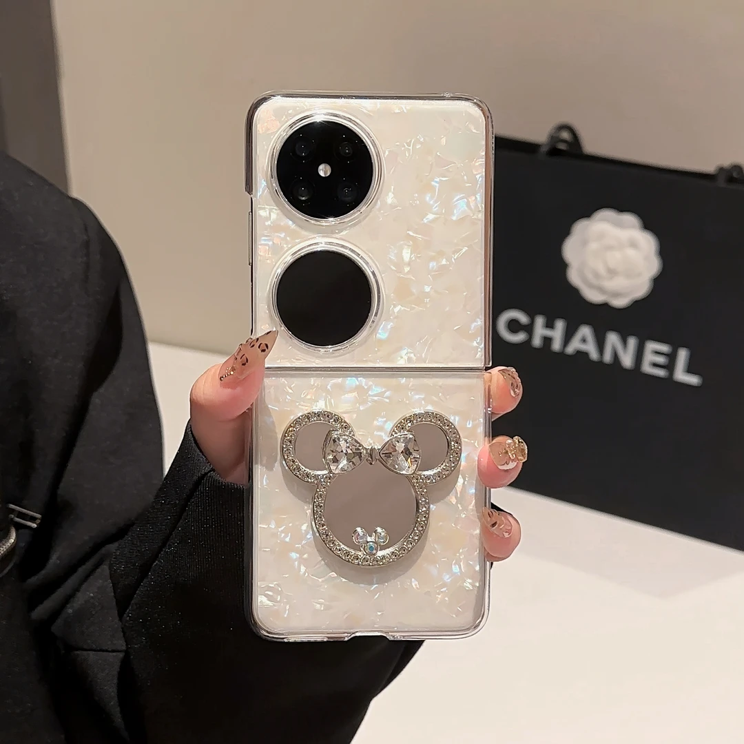 适用于华为POCKET2手机壳贝壳纹FINDN3FLIP米奇镜子华2024高级感