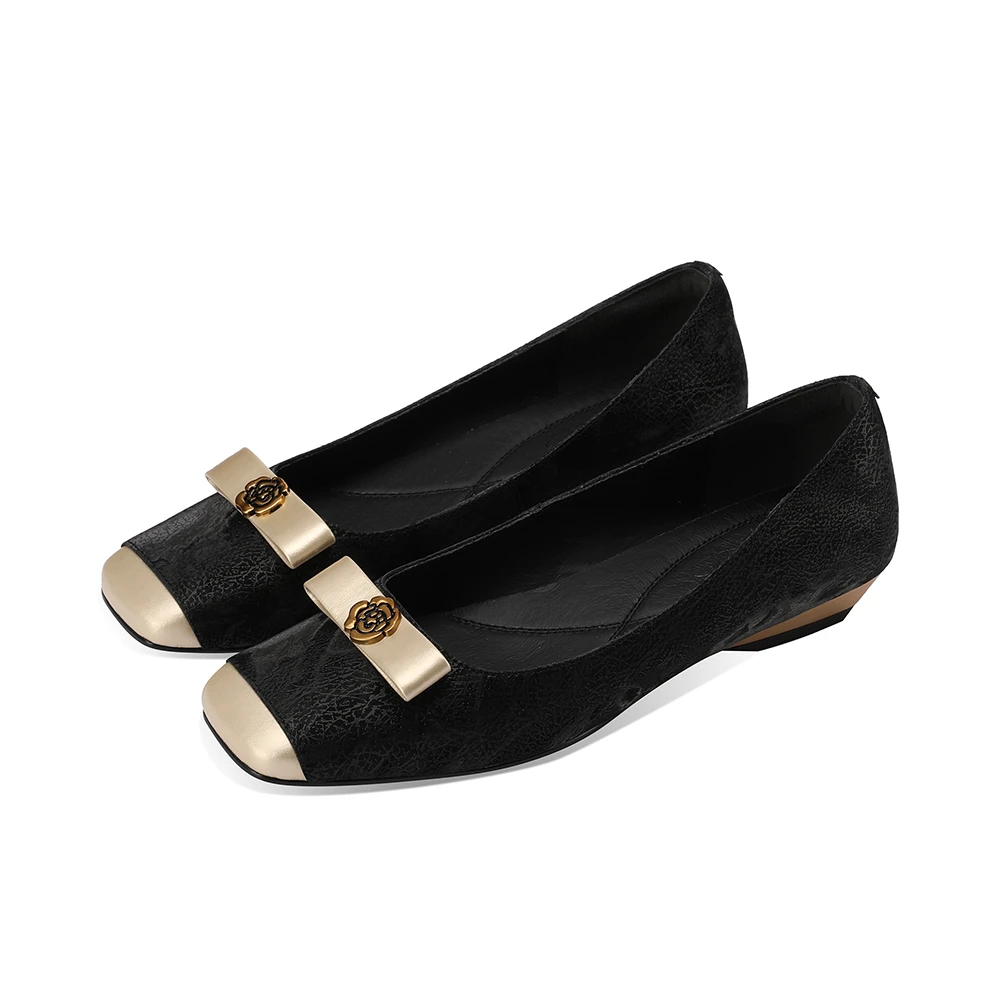 1722-18单鞋女坡跟新中式复古真皮大码女鞋中低跟鞋