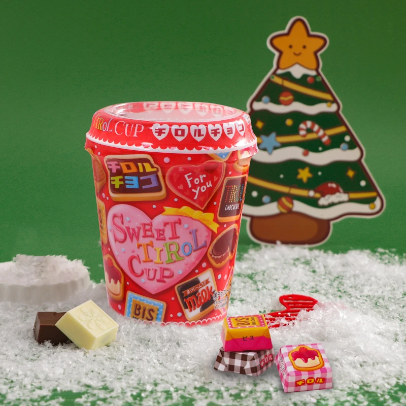 日本进口TIROL松尾什锦夹心巧克力圣诞限定杯装情人节送女生礼物