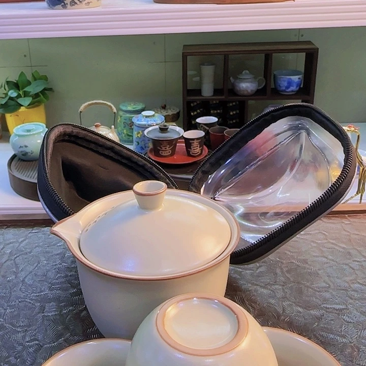 青花瓷器茶具茶叶罐旅行套装个人杯