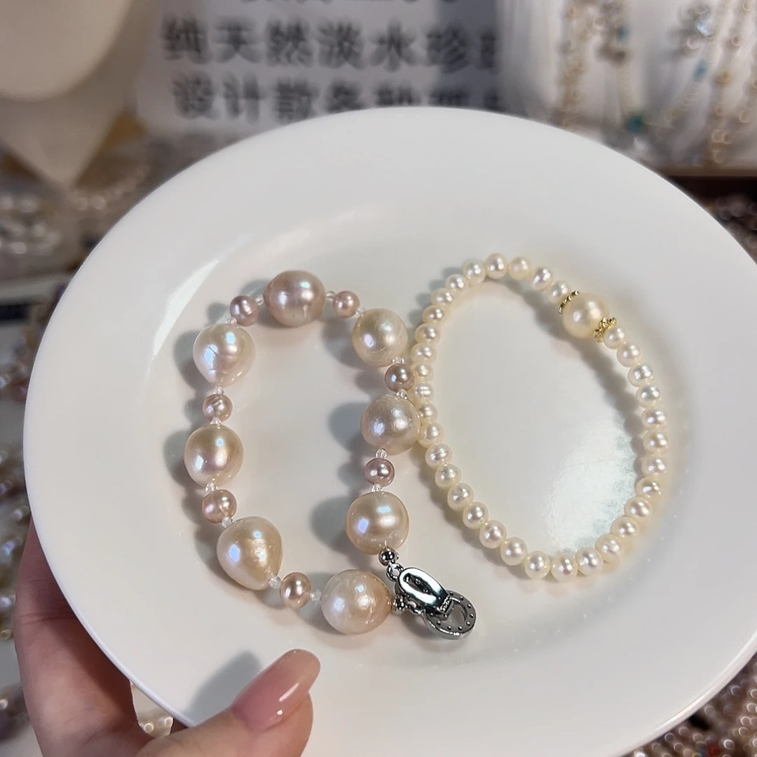 银S925镶嵌淡水珍珠时尚设计款淡水珍珠