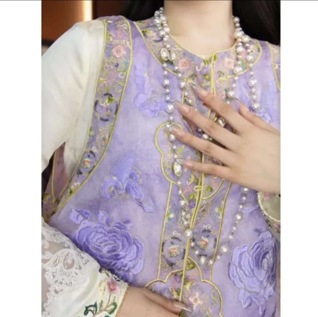 春夏重工刺绣薄款复古文艺新中式国风马甲马夹079