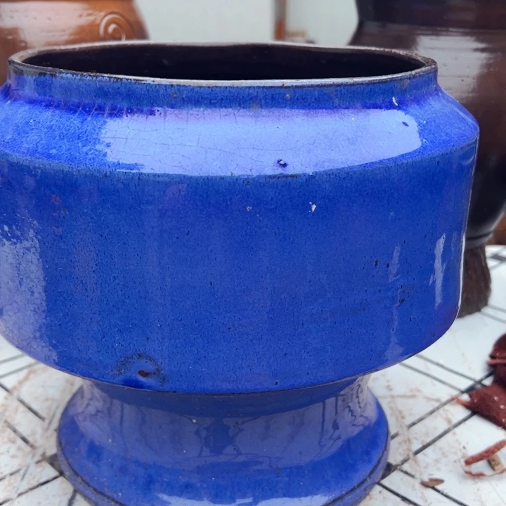 紫砂花盆高约23口约20瑕疵