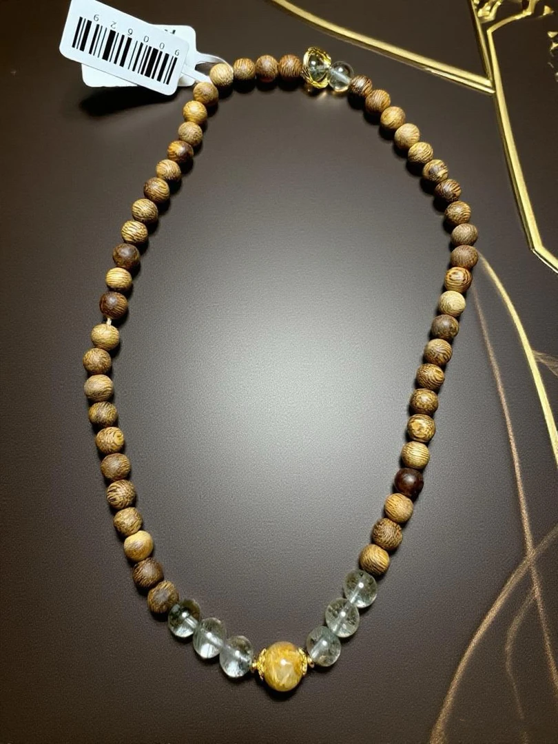 沉香沉香6m圆珠双圈带琉璃设计款