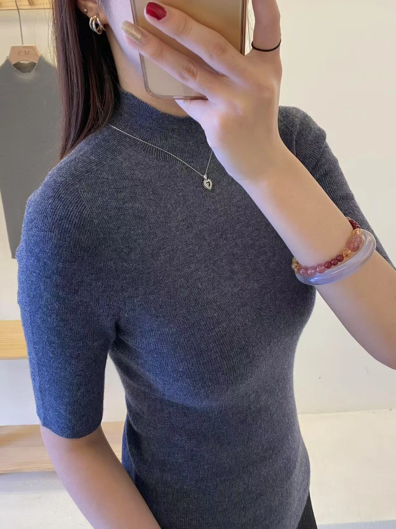 88030扬子精纺无缝修身衫女不缩水女装纯色绒衫不起球显瘦半高领