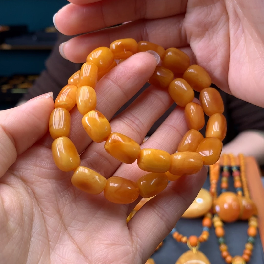 蜜蜡未镶嵌手串多样性发一