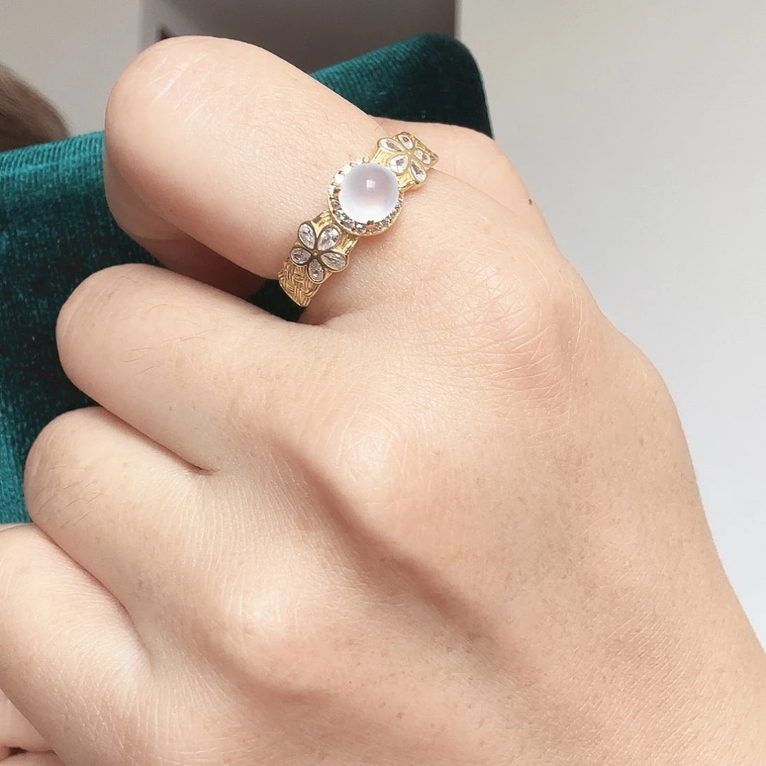 翡翠戒指银S925镶嵌