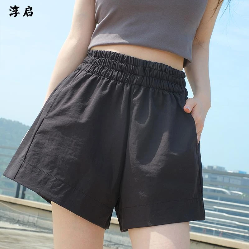 淳启时尚休闲阔腿短裤女夏新款小个子松紧腰宽松显瘦高腰潮流热裤