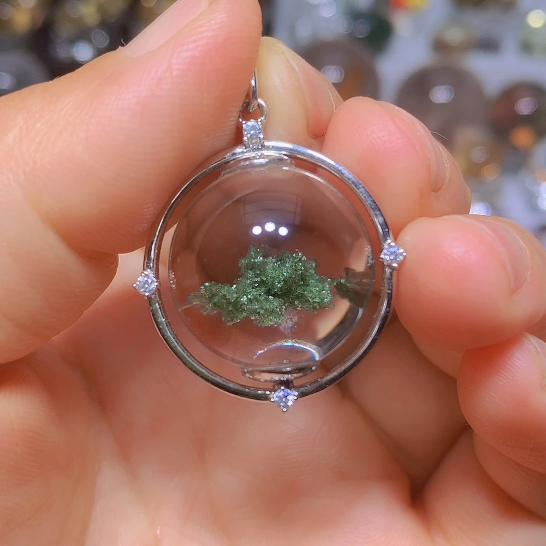 银S925镶嵌吊坠(赠链)水晶天然水晶
