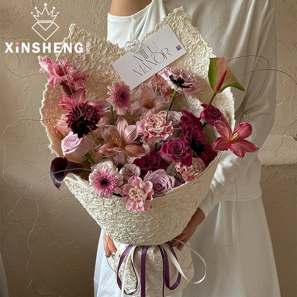 芯苼 手工木绡纸花店鲜花花束手工diy高级质感包花纸花艺包装资材