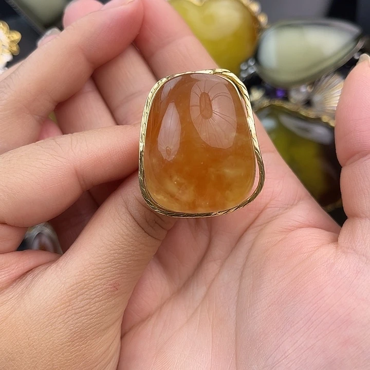 琥珀银S925镶嵌裸石