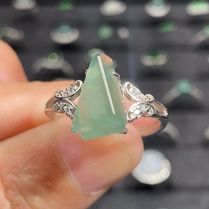 翡翠银S925镶嵌戒指