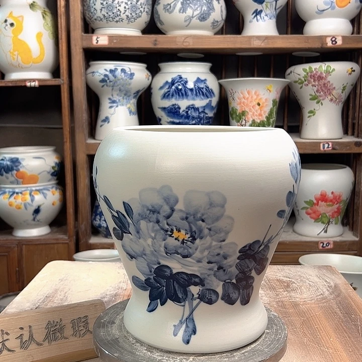 陶鱼尾兰兰牡丹陶瓷