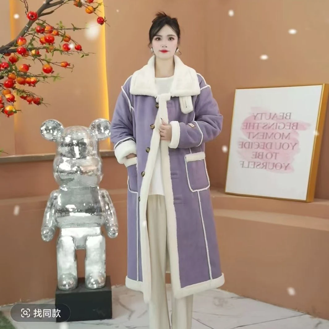 2025加厚冬季新款时尚外套百搭加绒长款大衣-82027