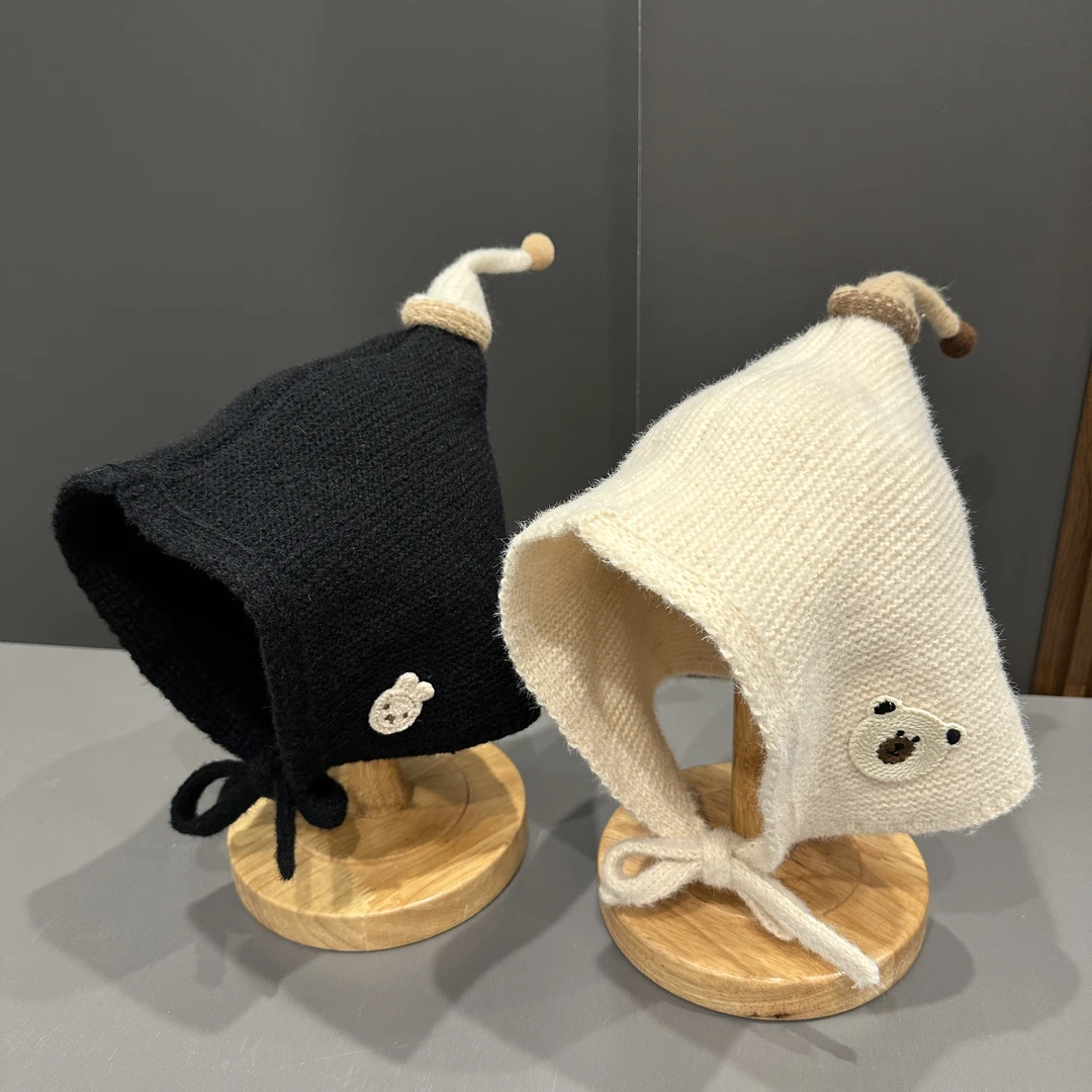 儿童帽子秋冬季韩版可爱触角女童加厚护耳帽男宝宝毛线防风保暖帽