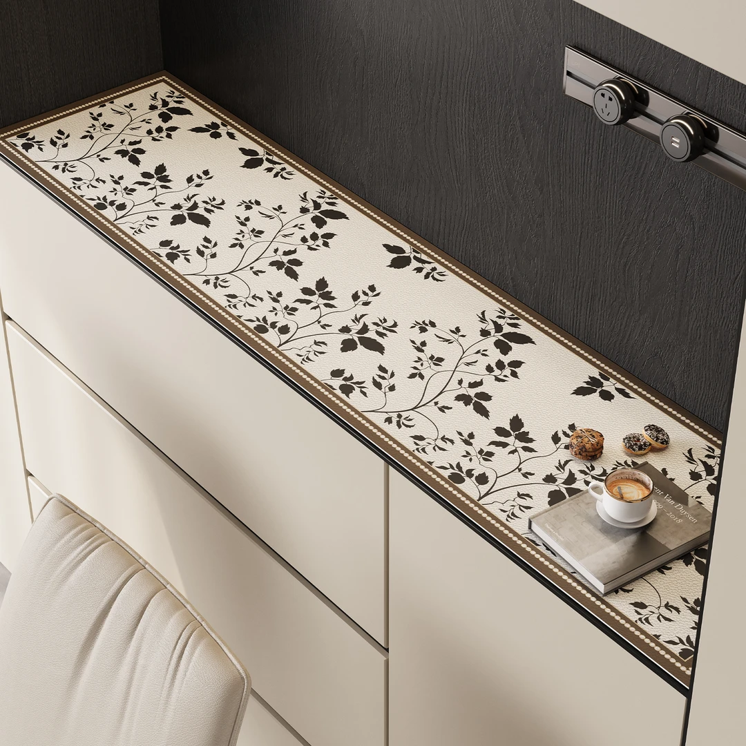 忘忧虫简约皮革餐边柜垫家用防水防刮电视柜垫免洗耐脏玄关台面垫