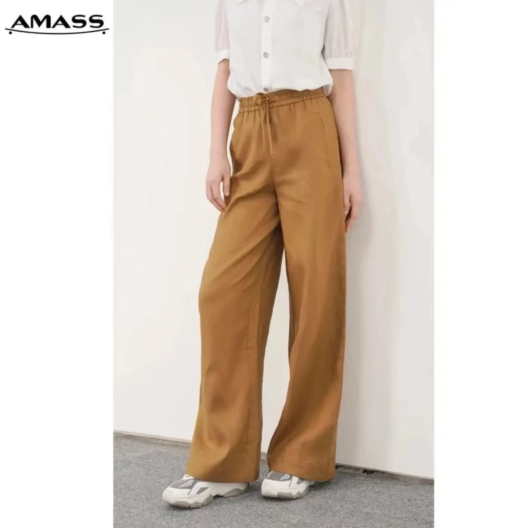 AMASS/阿玛施春夏女士气质显瘦亚麻休闲百搭打底夏季条纹5100552