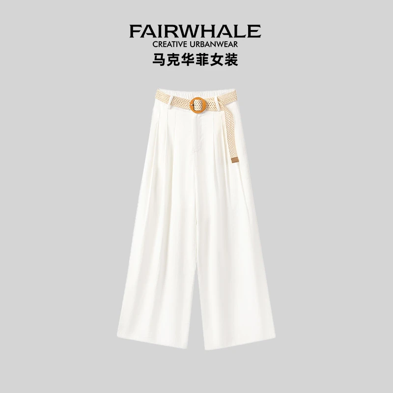 马克华菲女装时尚休闲气质阔腿宽松显瘦夏季长裤-F52022A605 ZZ