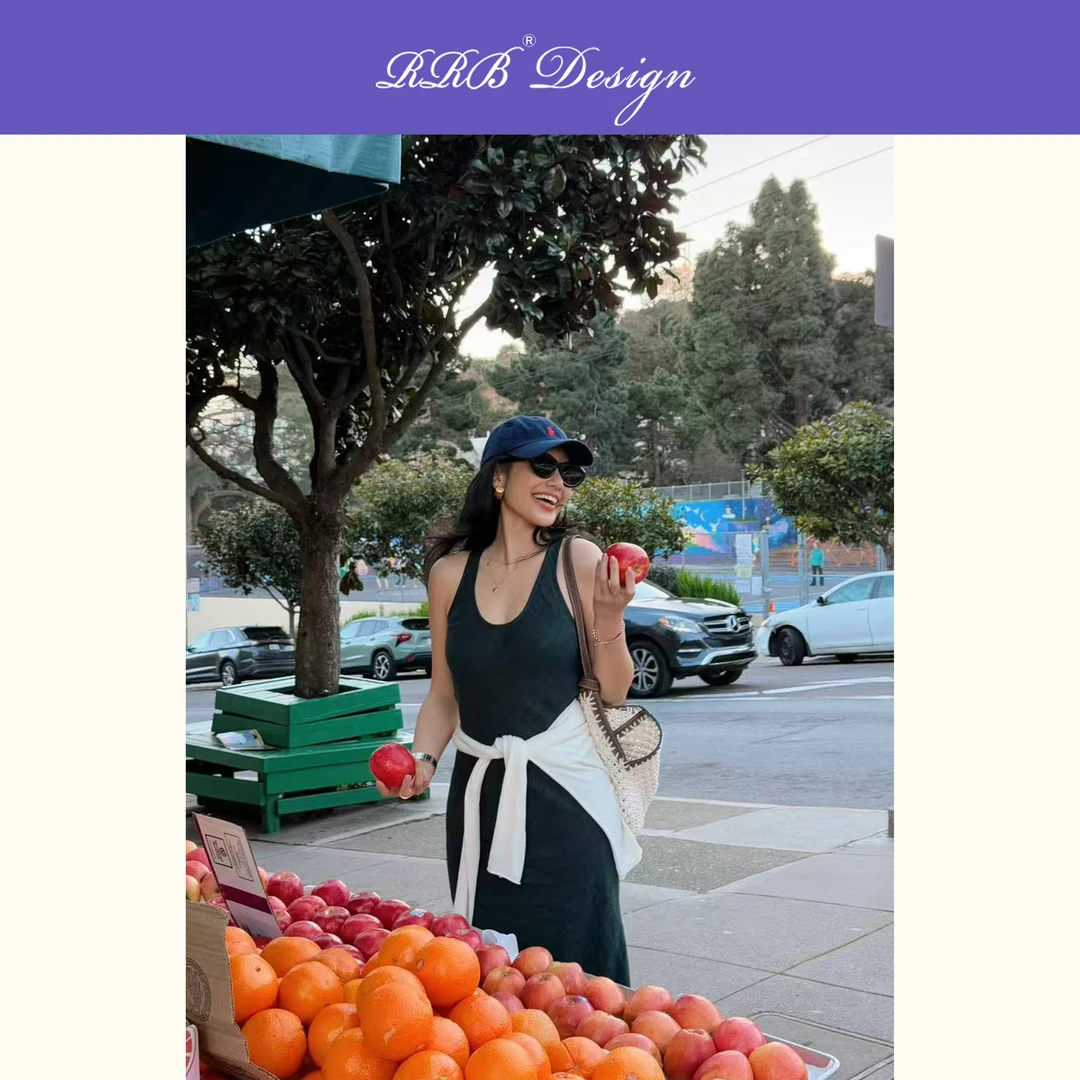 RRB Design「歌剧魅影」法式极简设计感流苏裙边100%亚麻吊带连衣裙