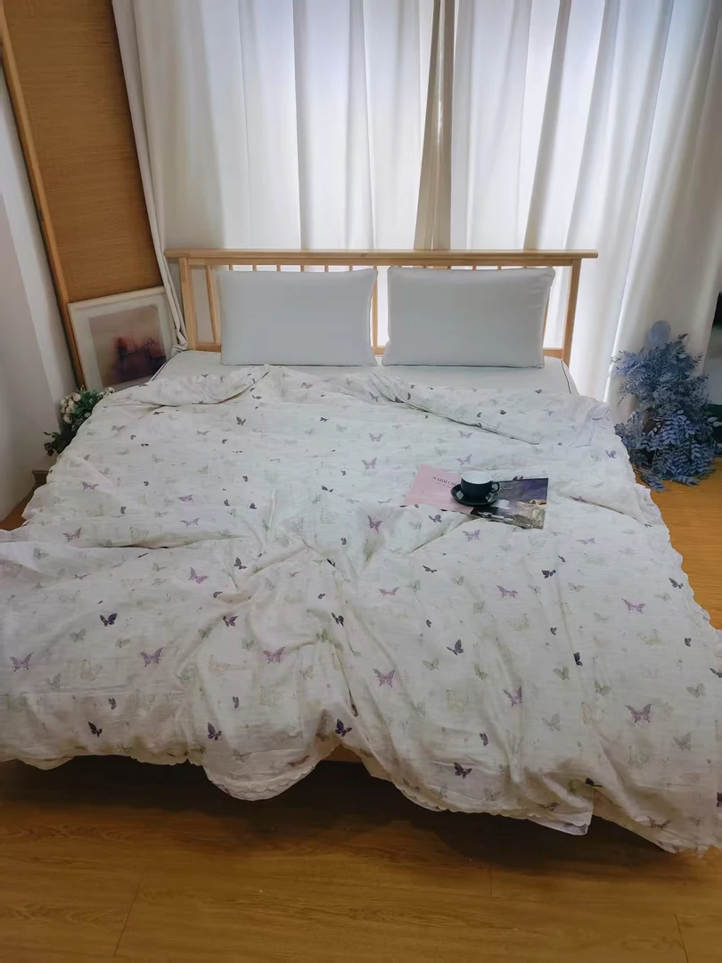 双层纱花边款双人被套标准200*230微瑕～M141