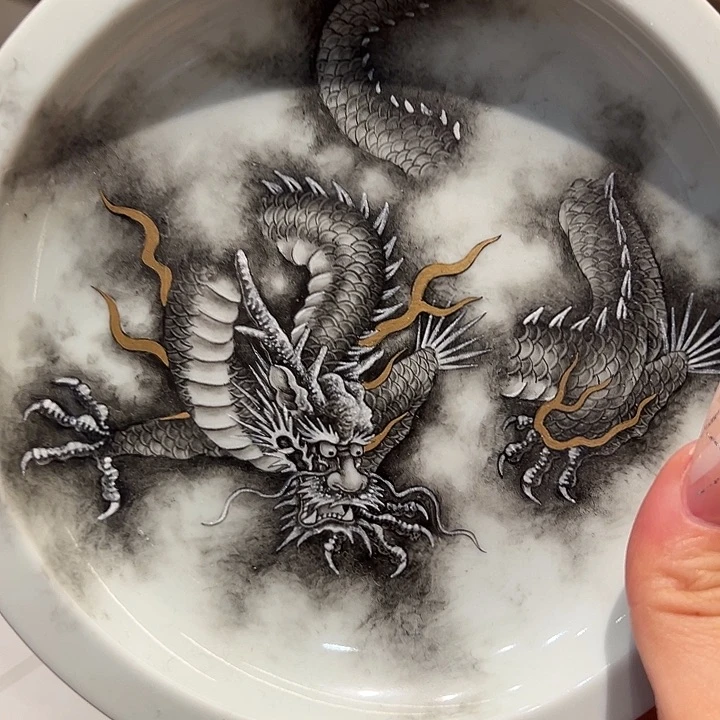 青杉堂龙纹壶承壶承