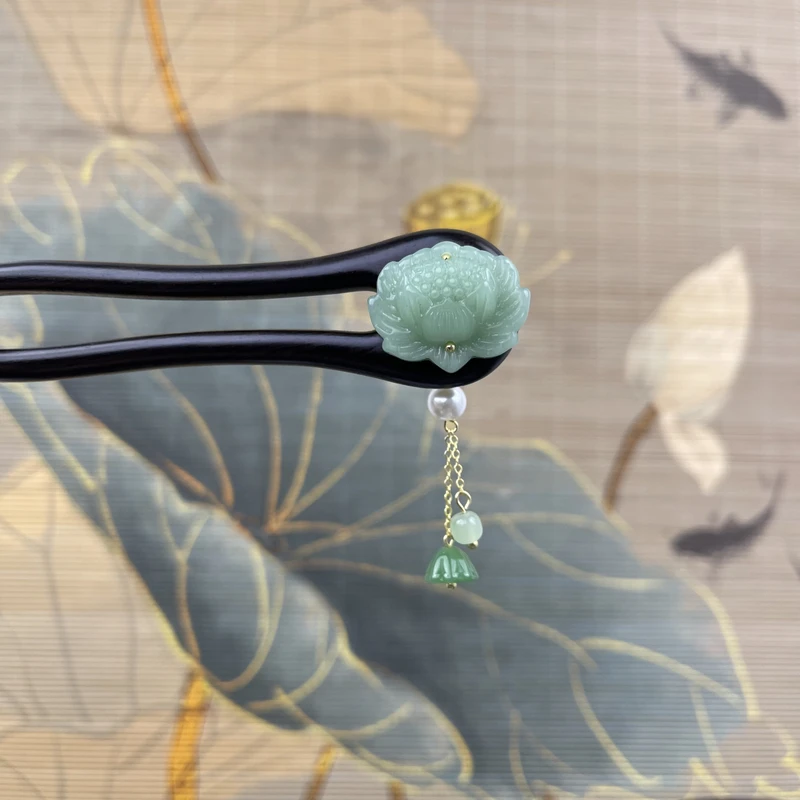 炑歌J28莲花台发簪气质手工发饰中式纯手工国风簪子百搭时尚发簪