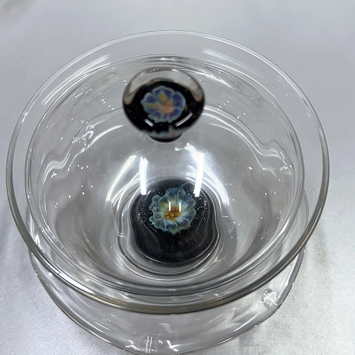 星空兰花盖碗恭喜发财