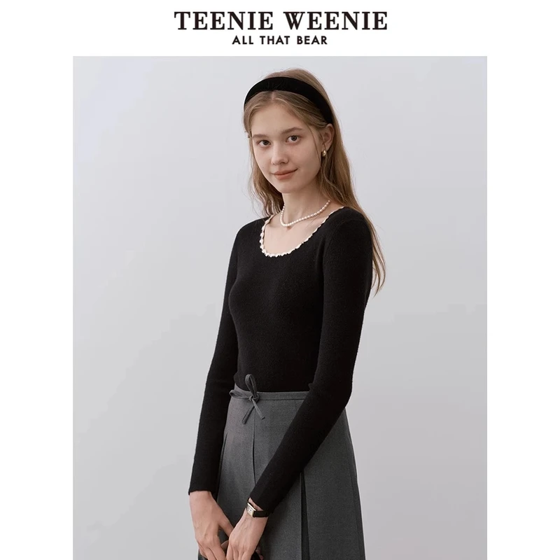 【达人专属】TeenieWeenie小熊女毛衣刺绣休闲舒适上衣TTKW248C52H