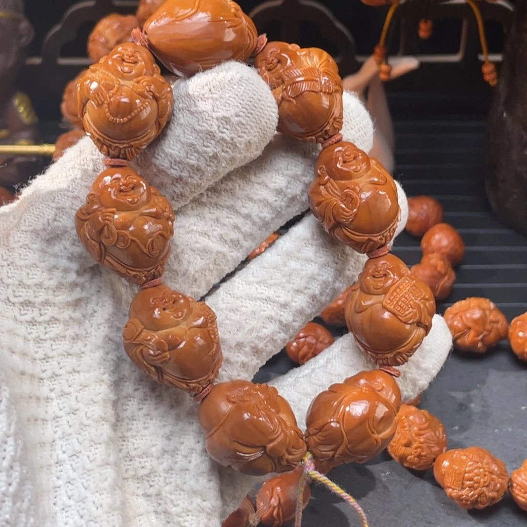 壹***去橄榄核手串/手链苏工整身立雕弥勒2.2