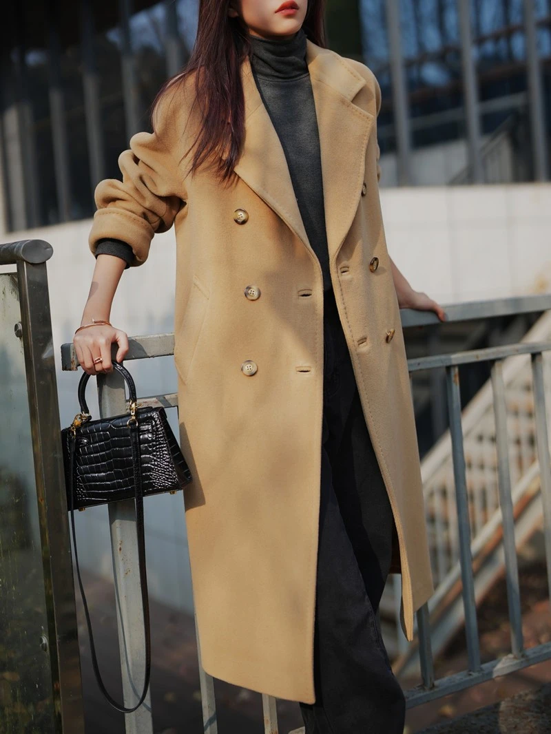 801-长10羊绒原版1:1M家大衣高端2025新款内衬女秋冬毛宽松中长款