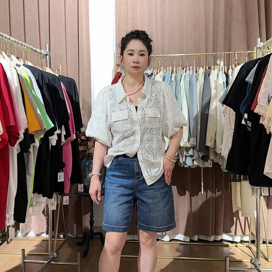 轻奢深蓝五分裤FT0805