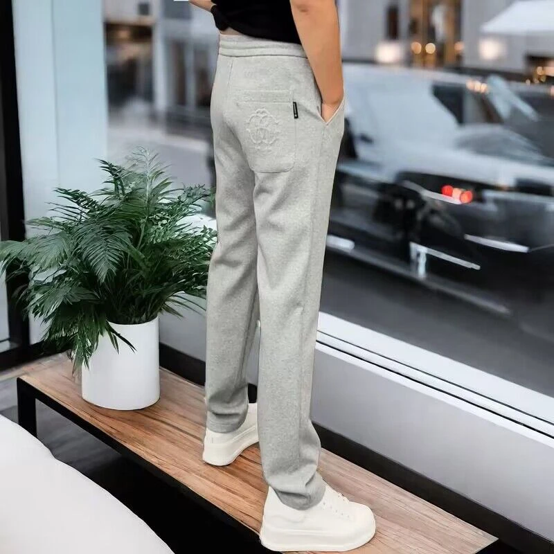 秋季新款潮牌简约高级感男士休闲裤潮流薄款时尚百搭男生灰色卫裤