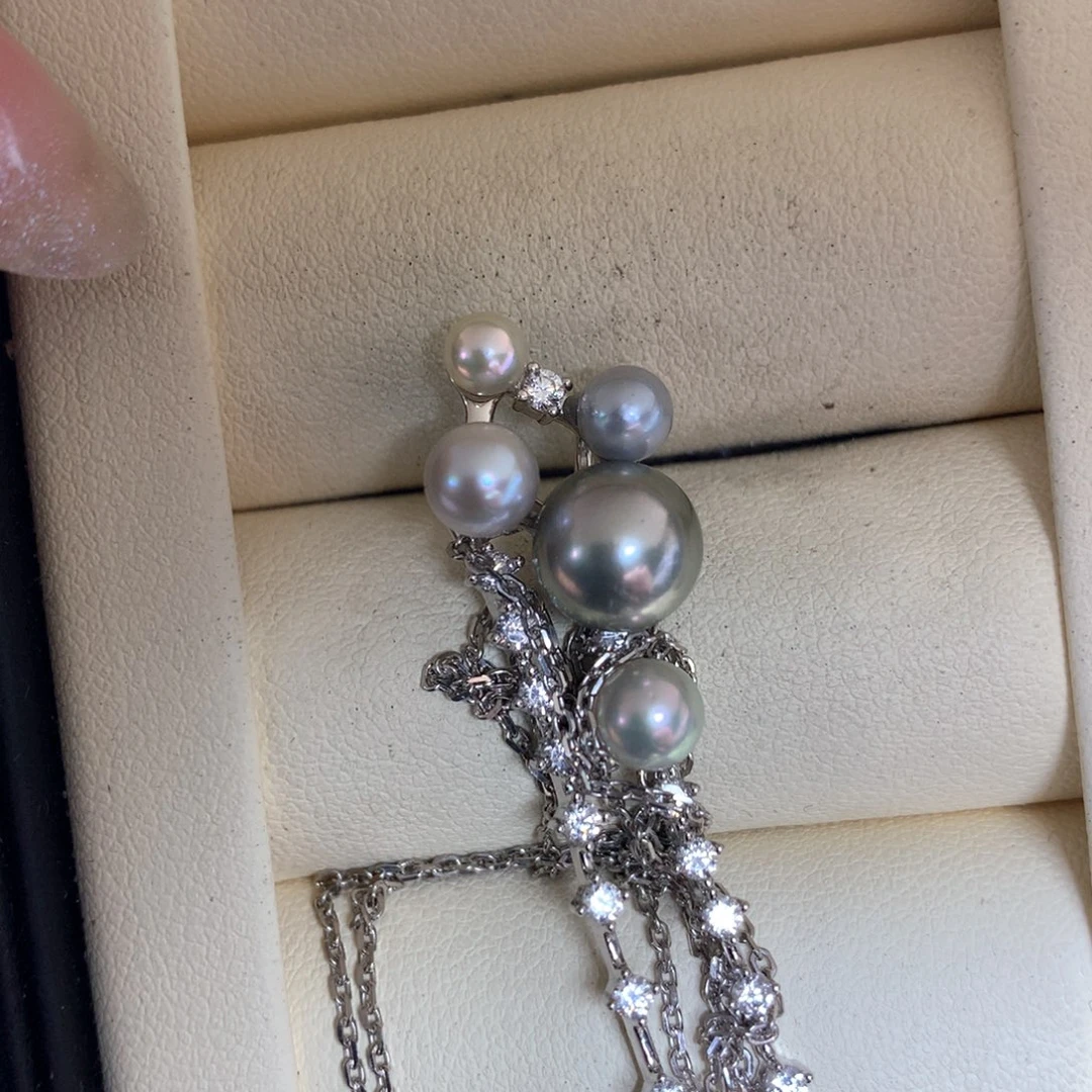 海水珍珠银S925镶嵌颈饰