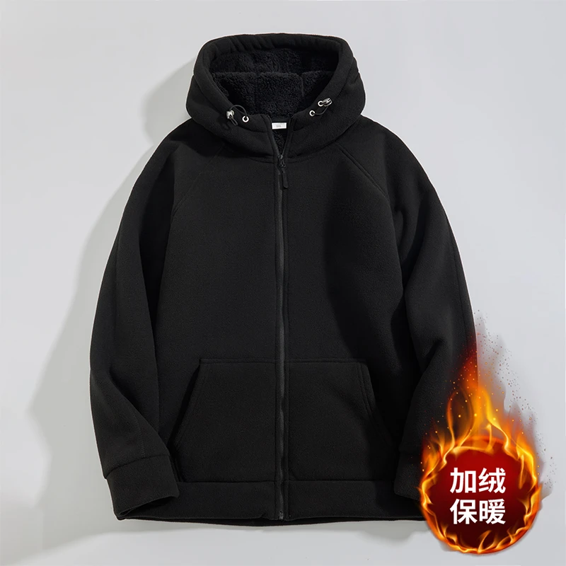 【一件过冬】冬季特厚1000克摇粒绒男女同款休闲百搭保暖连帽外套