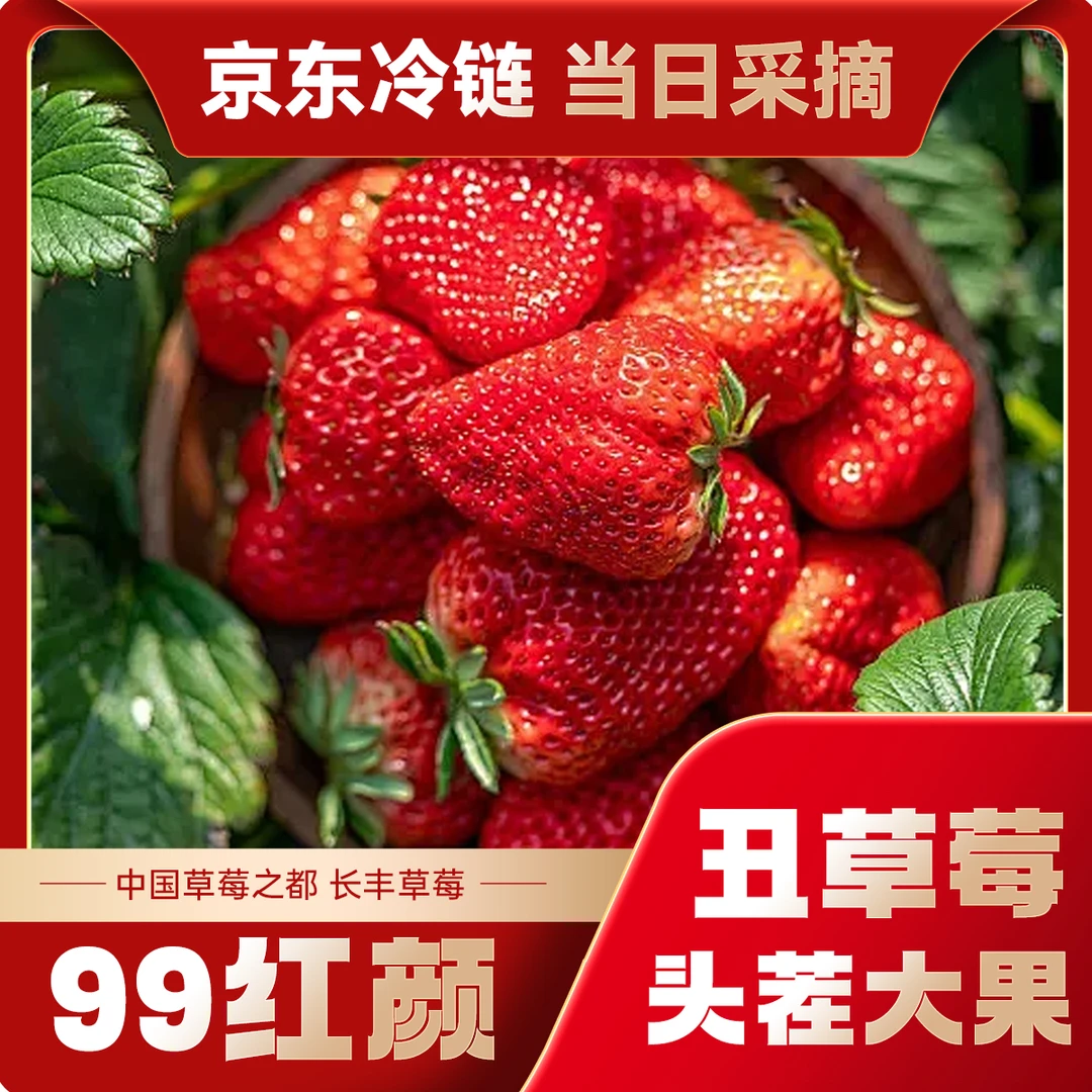 【现摘现发 当日采摘】长丰奶油草莓丑草莓 99红颜 净重/斤