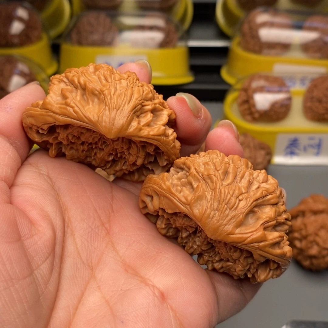 木质类文玩核桃蛇头一对