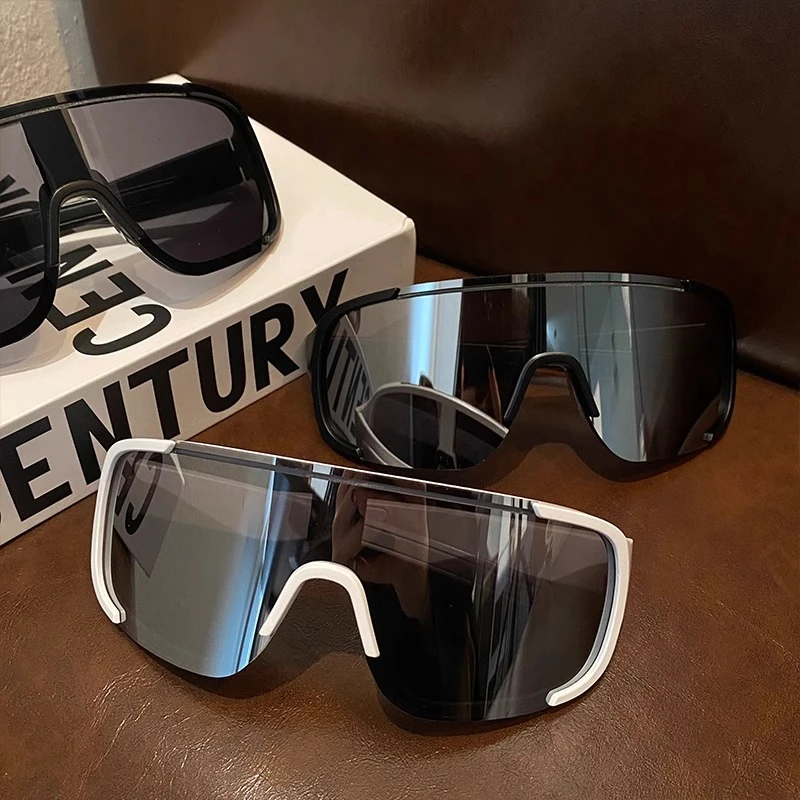 网红时尚ins偏光大框方形个性小众炫彩欧美潮流韩版百搭骑行眼镜，