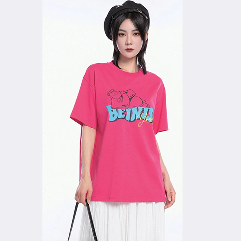 45421【B系列】圆领图案宽松T恤B3ST21009