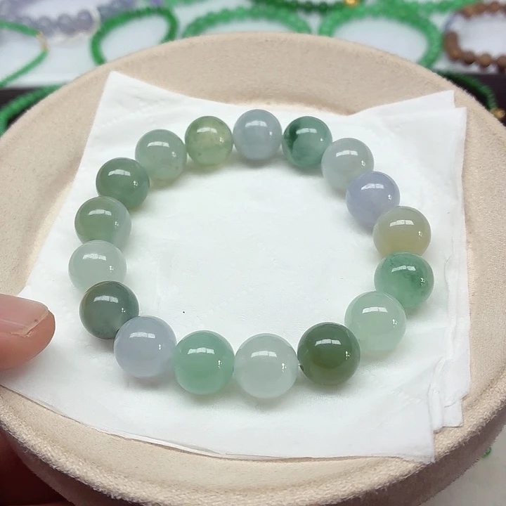 翡翠未镶嵌手链天然缅甸翡翠A货卡11.2