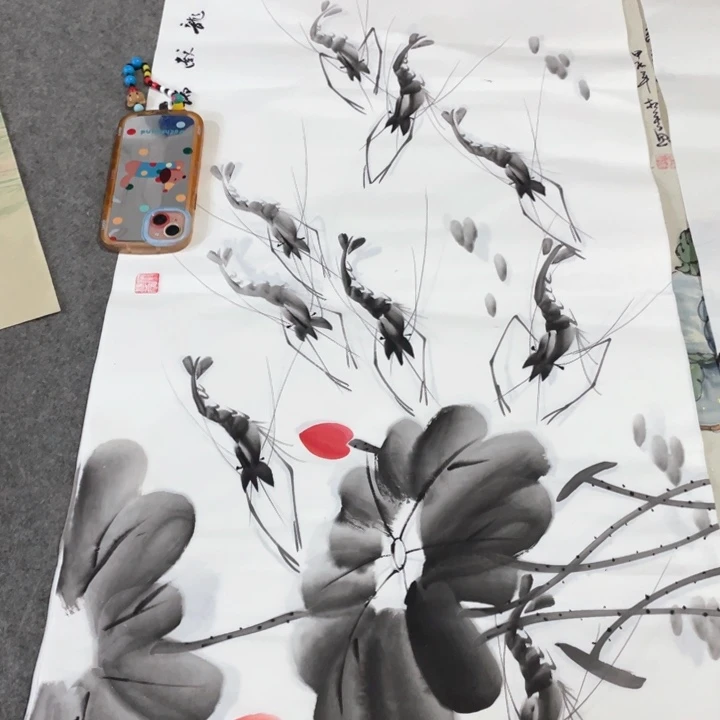 国画国画作者画心一张。