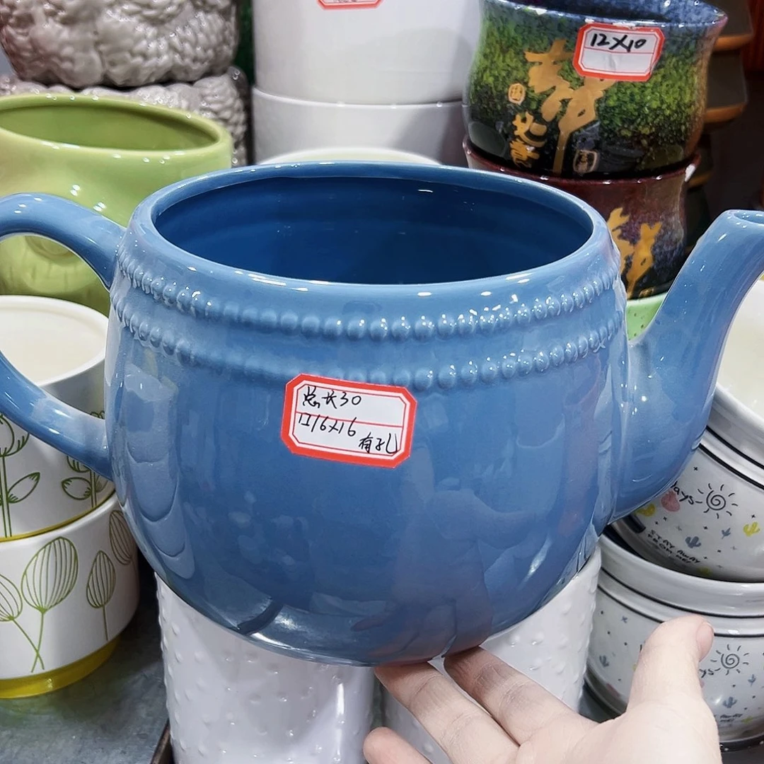 有孔外贸尾单陶瓷花盆凑单10米包邮